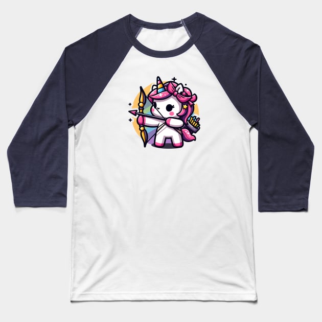 Archery Unicorn Olympics 🦄 - Aim High! Baseball T-Shirt by Pink & Pretty